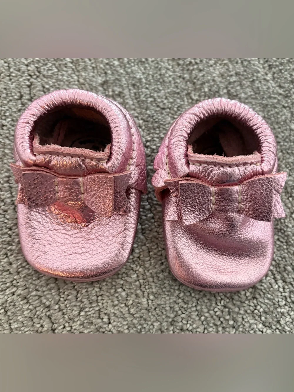 Freshly Picked Baby Girl Moccasin Shoes with Bow- size 1